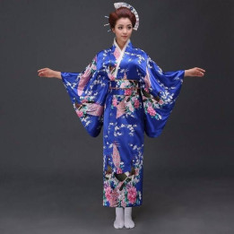 Vêtements japonais et coréens - Kimonos japonais et coréen - Kimono japonais oiseau fleurs
