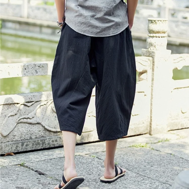 Pantalon Bermuda Bintēji Noir