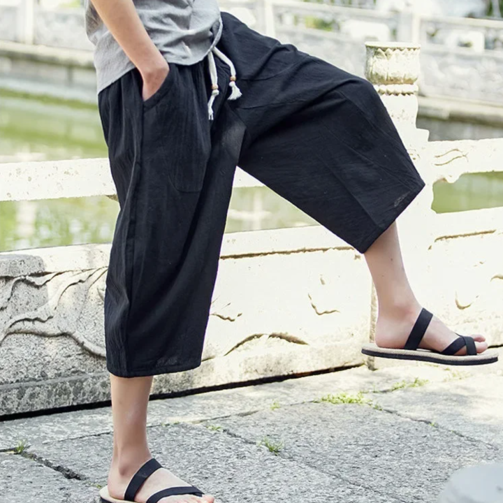 Pantalon Bermuda Bintēji Noir