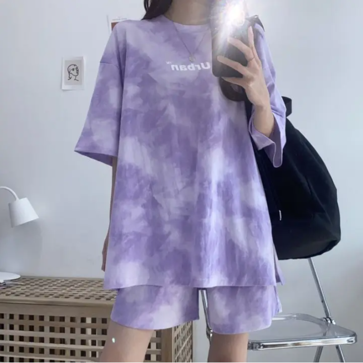 Vêtements japonais et coréens pour filles - Pyjamas japonais et coréens pour femmes - Ensemble Femme Tie-Dye "Urban"