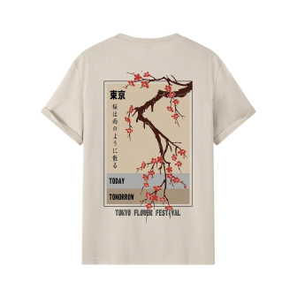 Vêtements japonais et coréens pour garçons - T-shirt japonais et coréens pour hommes - T-shirt Tokyo Flower Festival