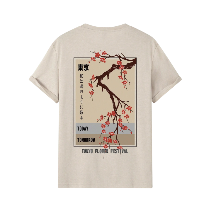 Vêtements japonais et coréens pour garçons - T-shirt japonais et coréens pour hommes - T-shirt Tokyo Flower Festival