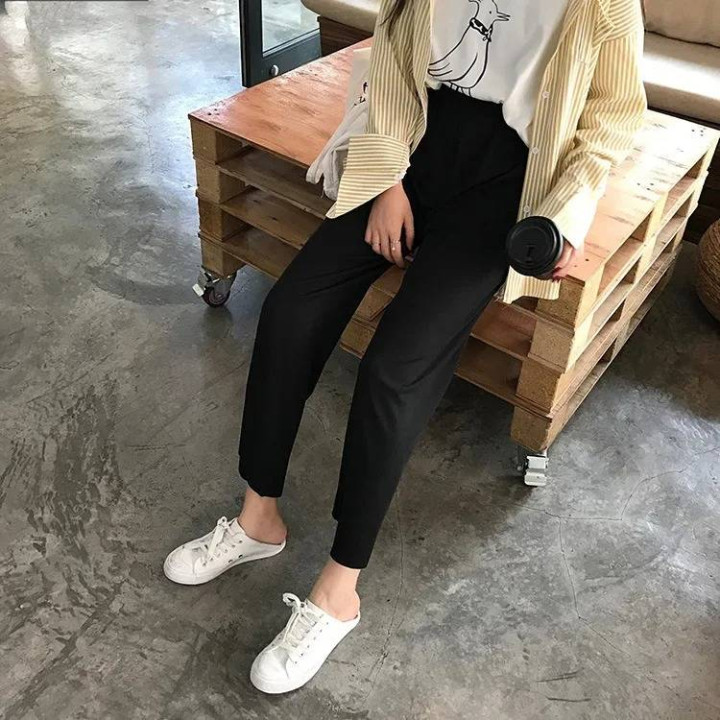 Vêtements japonais et coréens pour filles - Vêtements japonais et coréens pour filles - Pantalon Large Taille Haute