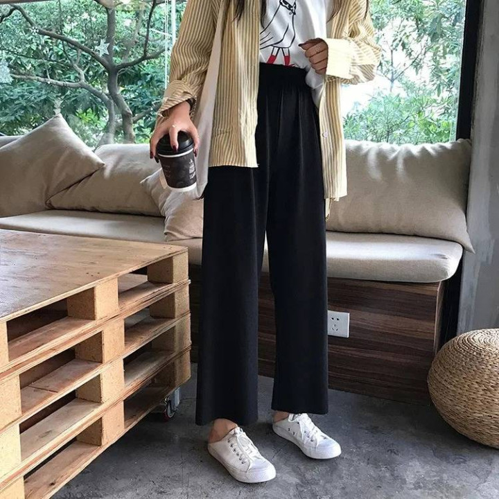 Vêtements japonais et coréens pour filles - Vêtements japonais et coréens pour filles - Pantalon Large Taille Haute