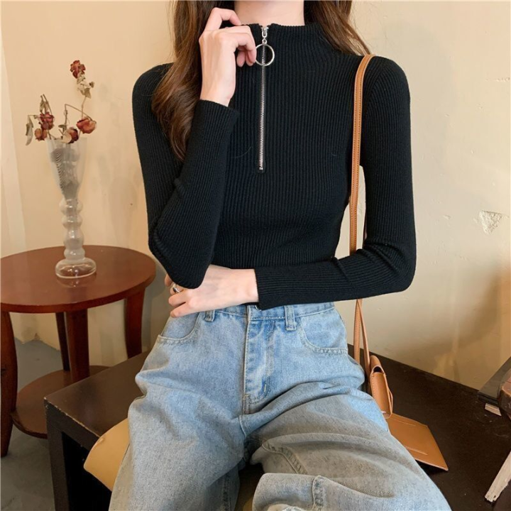 Vêtements japonais et coréens pour filles - Pulls japonais et coréens pour femmes - Pull tricoté anneau col