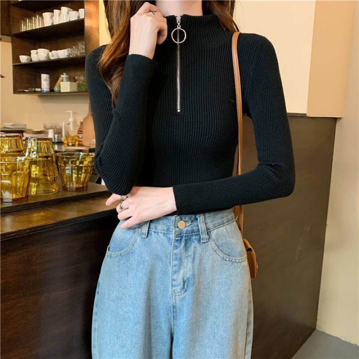 Vêtements japonais et coréens pour filles - Pulls japonais et coréens pour femmes - Pull tricoté anneau col