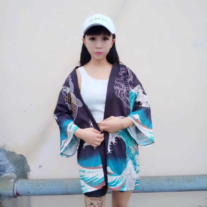 Vêtements japonais et coréens - Kimonos japonais et coréen - Kimono été femme carpe japonaise