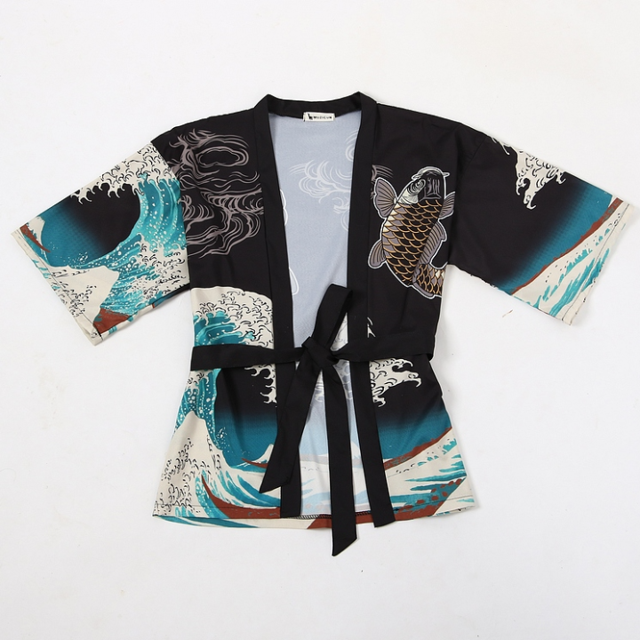 Vêtements japonais et coréens - Kimonos japonais et coréen - Kimono été femme carpe japonaise