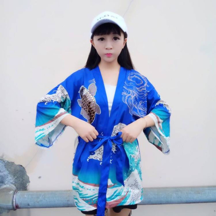 Vêtements japonais et coréens - Kimonos japonais et coréen - Kimono été femme carpe japonaise