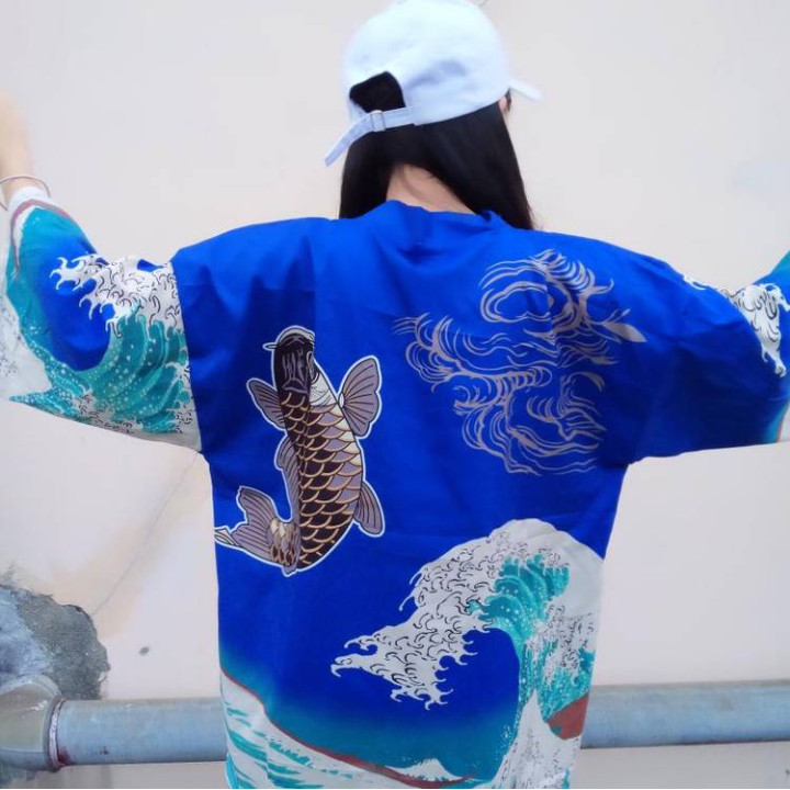 Vêtements japonais et coréens - Kimonos japonais et coréen - Kimono été femme carpe japonaise