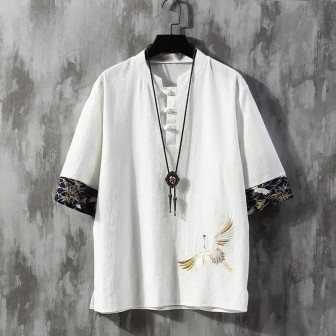 Vêtements japonais et coréens pour hommes - Chemise Yūshoku Shiro
