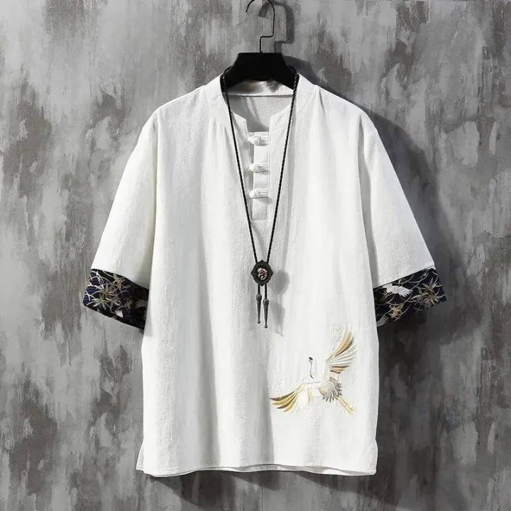 Vêtements japonais et coréens pour hommes - Chemise Yūshoku Shiro
