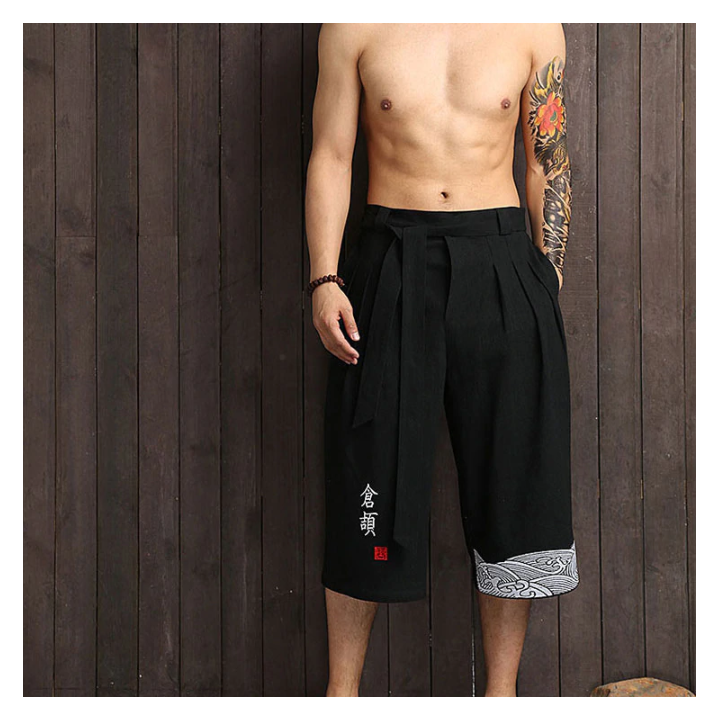 Vêtements japonais et coréens pour garçons - Pantalons japonais et coréens pour hommes - Pantalon large Japonais Kuro