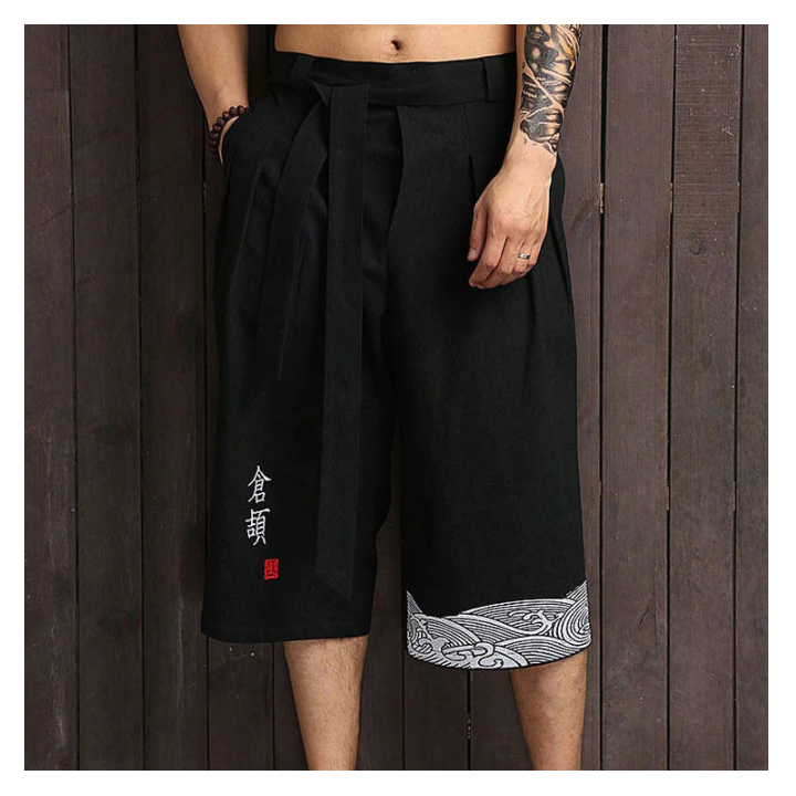 Vêtements japonais et coréens pour garçons - Pantalons japonais et coréens pour hommes - Pantalon large Japonais Kuro
