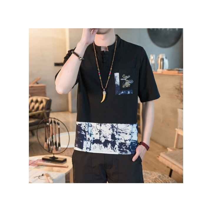 Vêtements japonais et coréens pour garçons - T-shirt japonais et coréens pour hommes - T-Shirt Tokage Kuro