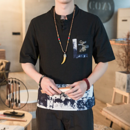 Vêtements japonais et coréens pour garçons - T-shirt japonais et coréens pour hommes - T-Shirt Tokage Kuro