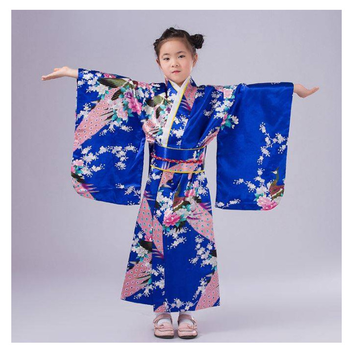 Kimono Japonais Enfant Bleu