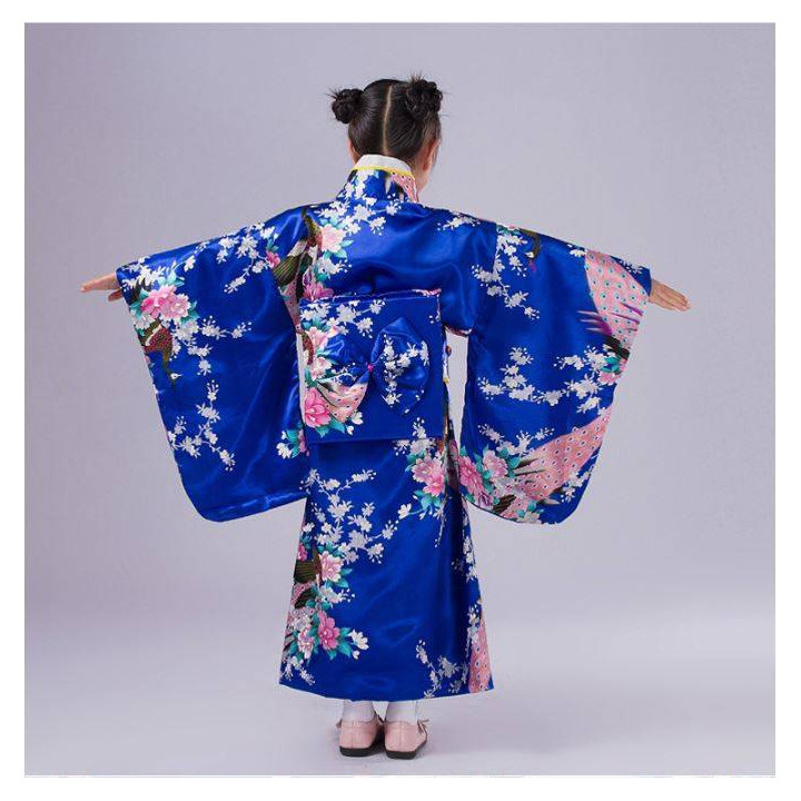 Kimono Japonais Enfant Bleu