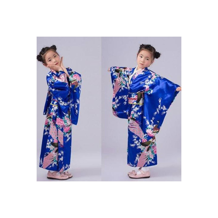 Kimono Japonais Enfant Bleu