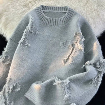 Pull Oversize Haiiro Kizamu
