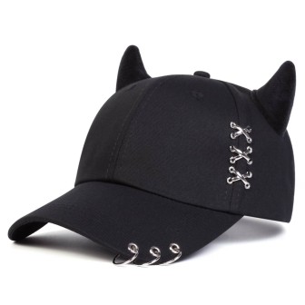 Casquette Neko Punk – Style Harajuku avec Oreilles de Chat et Piercings