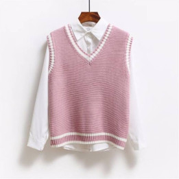 Gilet Sans Manches Preppy Pinku