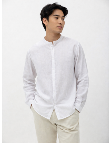 Chemise col Mao coupe droite lin