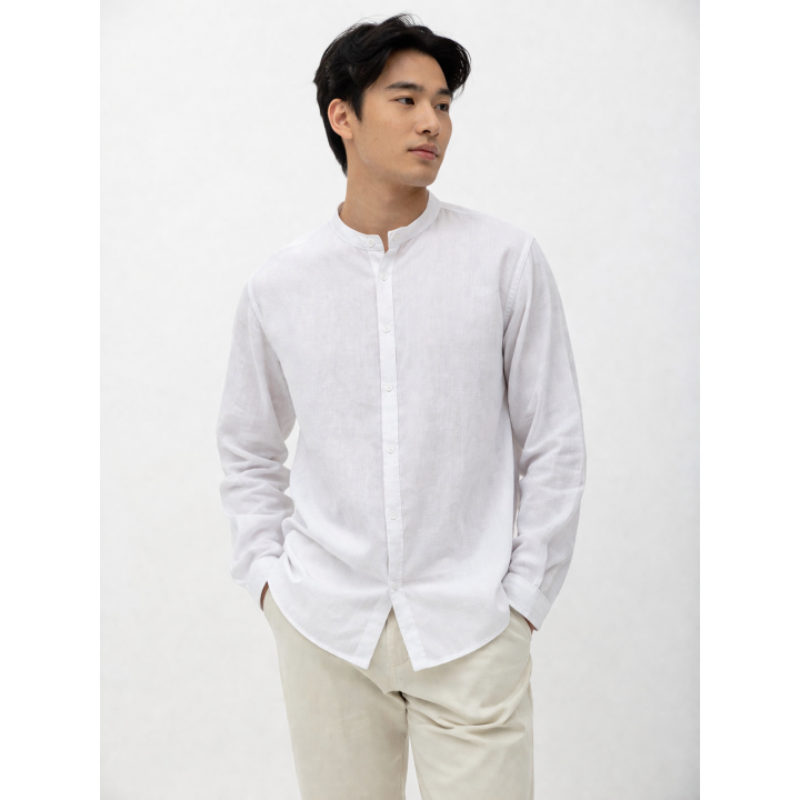 Chemise col Mao Coupe droite Yami Hime — vue produit fond blanc