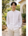 Chemise col Mao coupe droite lin