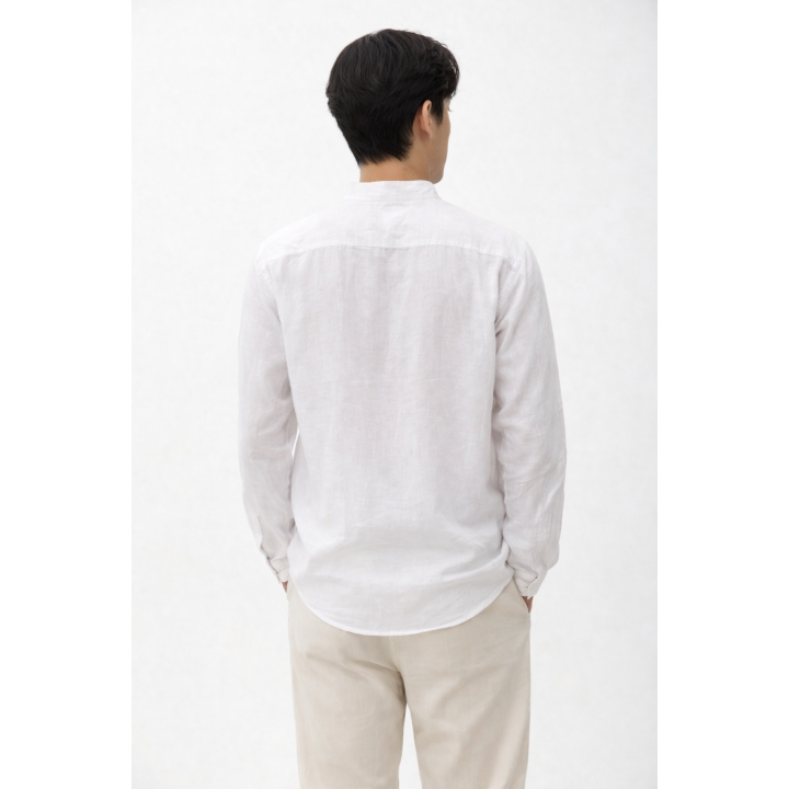 Chemise col Mao coupe droite lin
