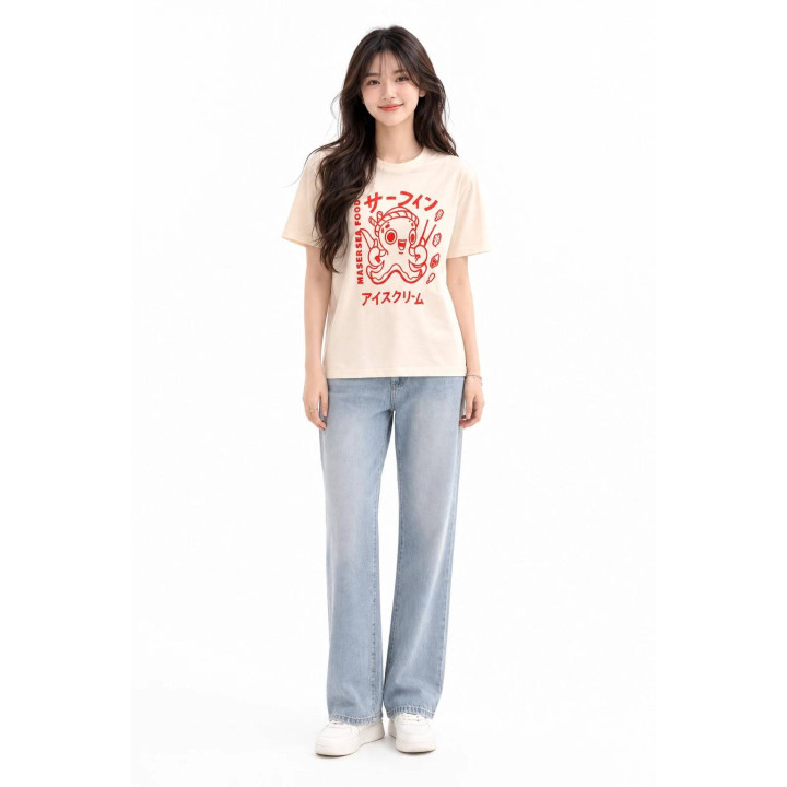 T-Shirt Octo Kawaii — porté de face