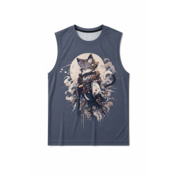 T-shirt Chat Guerrier Anime Ample