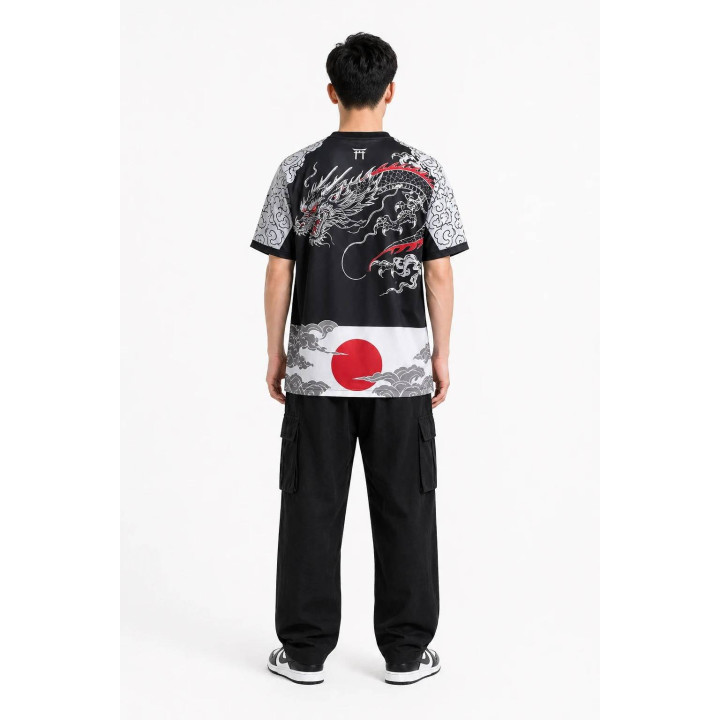 Maillot Sakura Wave Japon — porté de dos