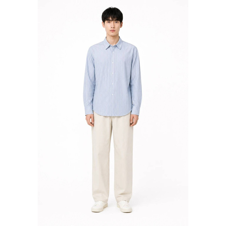 Chemise Rayee Coreenne — porté de face