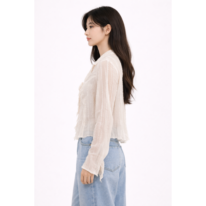 T-shirt blanc Vague d'Hokusai — porté de dos