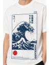 T-shirt blanc Vague d'Hokusai — détail produit