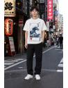 T-shirt blanc Vague d'Hokusai — lifestyle extérieur