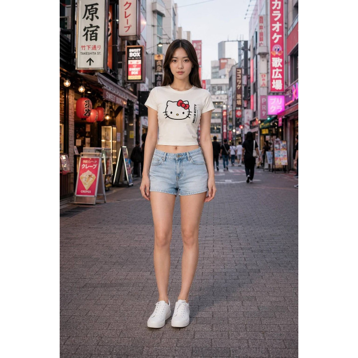 T-shirt kawaii — lifestyle extérieur