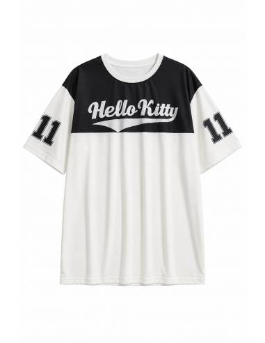 T-shirt Hello Kitty noir et blanc — vue produit fond blanc