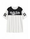 T-shirt Hello Kitty noir et blanc — vue produit fond blanc