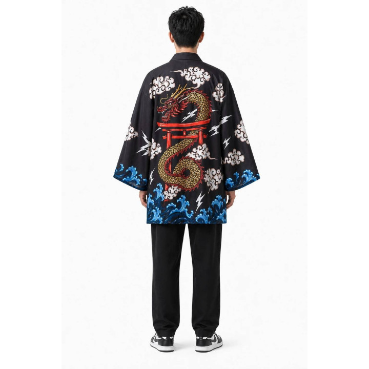 Kimono graphique — porté de dos