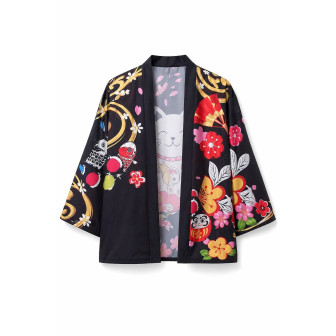 Kimono Floral Yuzuki — vue produit fond blanc