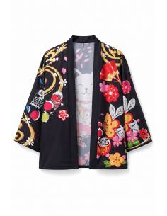 Kimono Floral Yuzuki — vue produit fond blanc