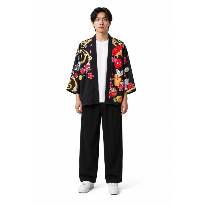Kimono floral — porté de face