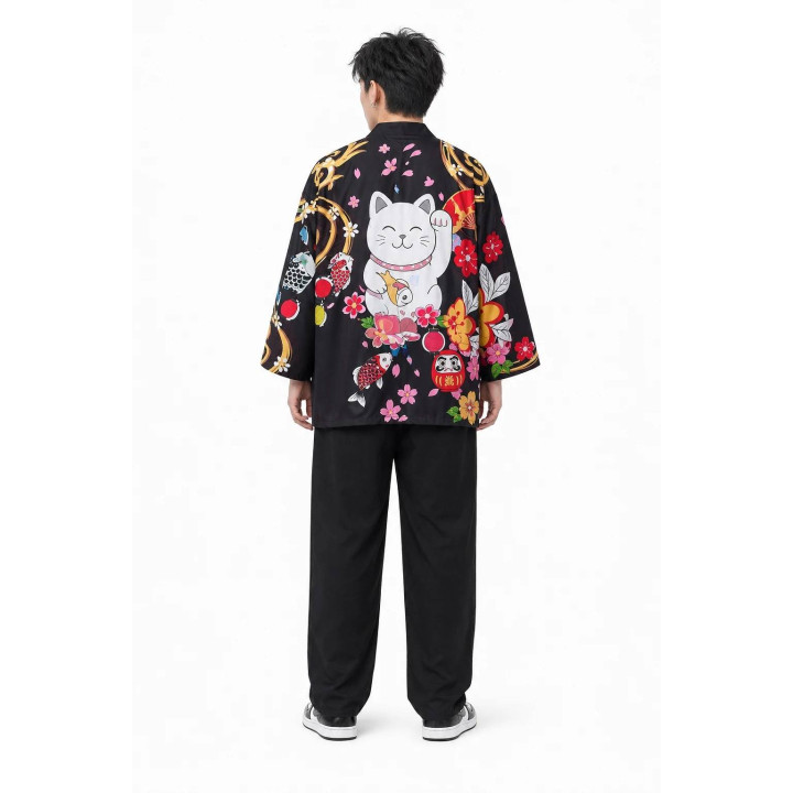 Kimono floral — porté de dos
