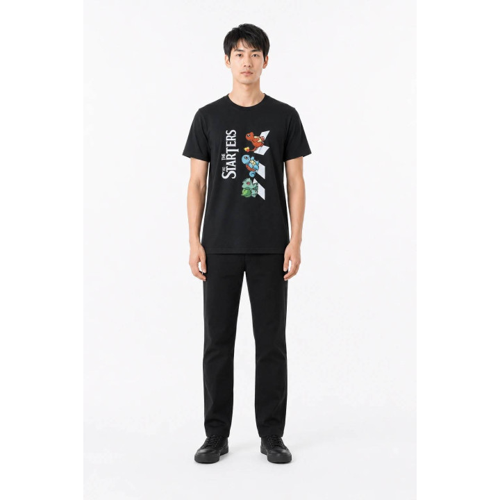 T-shirt kanji coton — porté de face