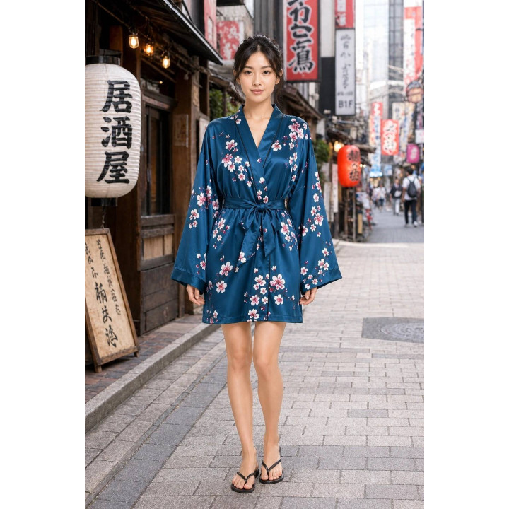Kimono imprime — lifestyle extérieur