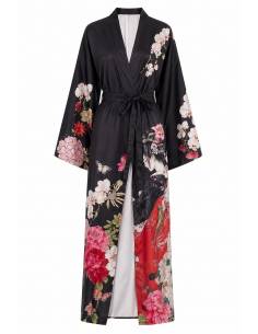 Kimono brode polyester — vue produit fond blanc