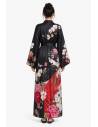 Kimono brode polyester — porté de dos