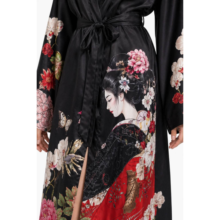 Kimono brode polyester — détail produit